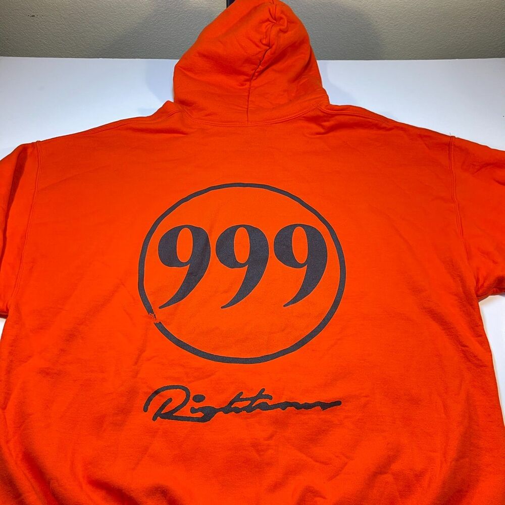 JUICE WRLD 999 Oversized Rap Orange Concert Tour Hoodie Sweatshirt Sz Mens XXL